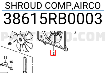 Honda 38615RB0003 SHROUD COMP,AIRCO