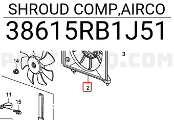 Honda 38615RB1J51 SHROUD COMP,AIRCO