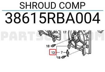 Honda 38615RBA004 SHROUD COMP