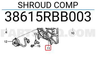 Honda 38615RBB003 SHROUD COMP