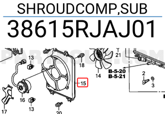 Honda 38615RJAJ01 SHROUDCOMP,SUB