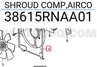 Honda 38615RNAA01 SHROUD COMP,AIRCO