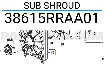 Honda 38615RRAA01 SUB SHROUD