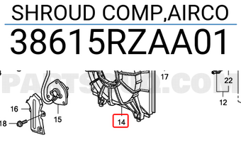Honda 38615RZAA01 SHROUD COMP,AIRCO