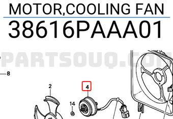 Honda 38616PAAA01 MOTOR,COOLING FAN