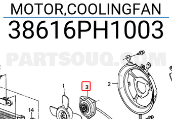 Honda 38616PH1003 MOTOR,COOLINGFAN