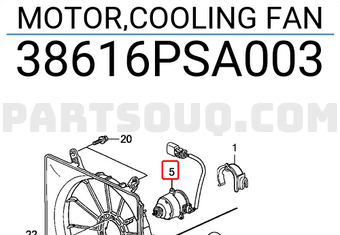 Honda 38616PSA003 MOTOR,COOLING FAN