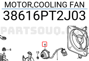 Honda 38616PT2J03 MOTOR,COOLING FAN