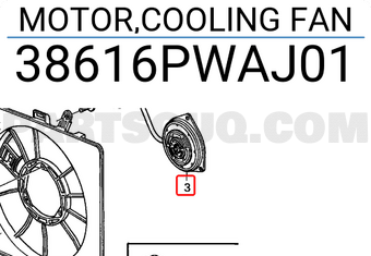 Honda 38616PWAJ01 MOTOR,COOLING FAN