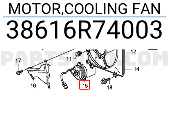 Honda 38616R74003 MOTOR,COOLING FAN