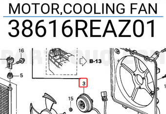 Honda 38616REAZ01 MOTOR,COOLING FAN