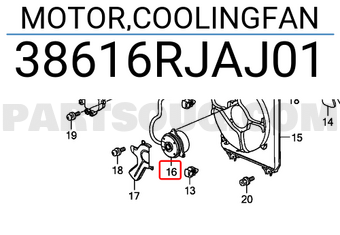 Honda 38616RJAJ01 MOTOR,COOLINGFAN