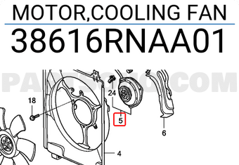 Honda 38616RNAA01 MOTOR,COOLING FAN