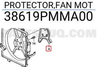 Honda 38619PMMA00 PROTECTOR,FAN MOT