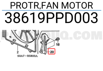 Honda 38619PPD003 PROTR,FAN MOTOR