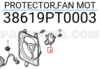Honda 38619PT0003 PROTECTOR,FAN MOT