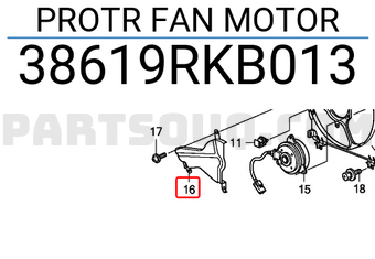 Honda 38619RKB013 PROTR FAN MOTOR