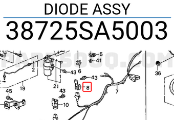 Honda 38725SA5003 DIODE ASSY