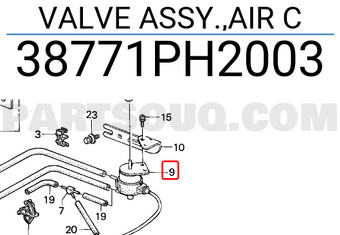 Honda 38771PH2003 VALVE ASSY.,AIR C