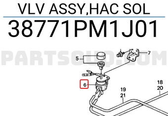 Honda 38771PM1J01 VLV ASSY,HAC SOL