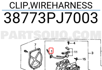 Honda 38773PJ7003 CLIP,WIREHARNESS