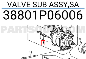 Honda 38801P06006 VALVE SUB ASSY,SA