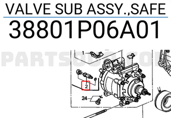 Honda 38801P06A01 VALVE SUB ASSY.,SAFE