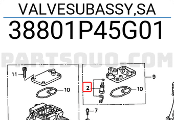 Honda 38801P45G01 VALVESUBASSY,SA