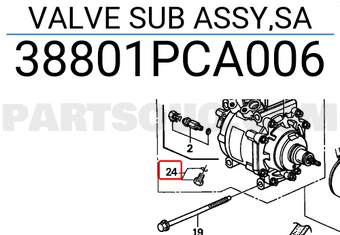 Honda 38801PCA006 VALVE SUB ASSY,SA