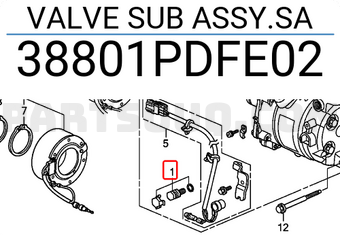 Honda 38801PDFE02 VALVE SUB ASSY.SA