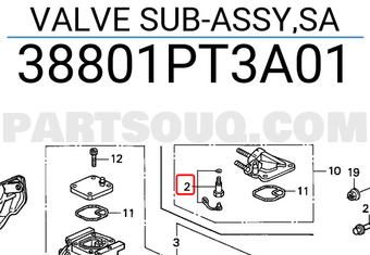 Honda 38801PT3A01 VALVE SUB-ASSY,SA