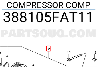 Honda 388105FAT11 COMPRESSOR COMP