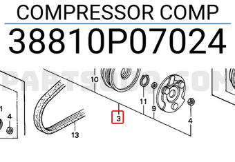 Honda 38810P07024 COMPRESSOR COMP