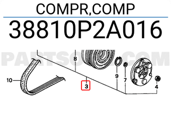 Honda 38810P2A016 COMPR,COMP