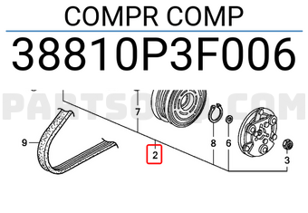 Honda 38810P3F006 COMPR COMP