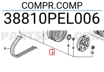 Honda 38810PEL006 COMPR.COMP