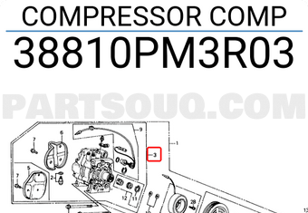 Honda 38810PM3R03 COMPRESSOR COMP