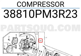 Honda 38810PM3R23 COMPRESSOR