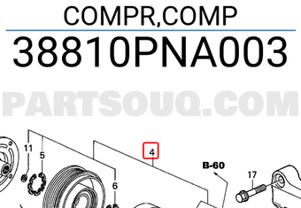 Honda 38810PNA003 COMPR,COMP