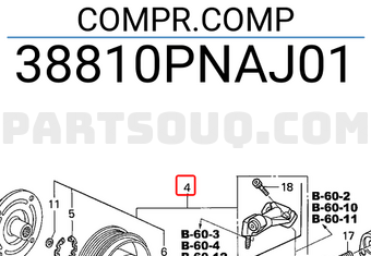 Honda 38810PNAJ01 COMPR.COMP