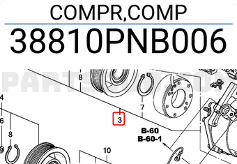 Honda 38810PNB006 COMPR,COMP