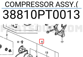 Honda 38810PT0013 COMPRESSOR ASSY