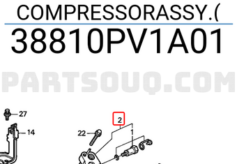 Honda 38810PV1A01 COMPRESSORASSY