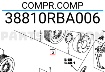Honda 38810RBA006 COMPR.COMP