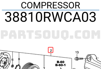 Honda 38810RWCA03 COMPRESSOR