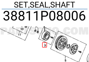 Honda 38811P08006 SET,SEAL,SHAFT