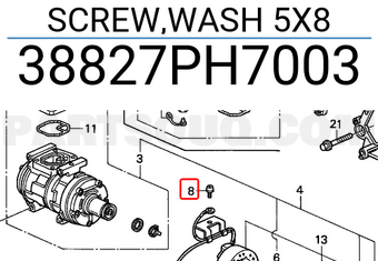 Honda 38827PH7003 SCREW,WASH 5X8