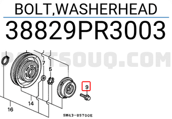 Honda 38829PR3003 BOLT,WASHERHEAD