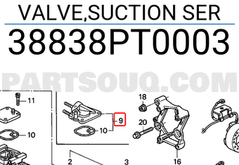 Honda 38838PT0003 VALVE,SUCTION SER