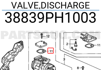 Honda 38839PH1003 VALVE,DISCHARGE